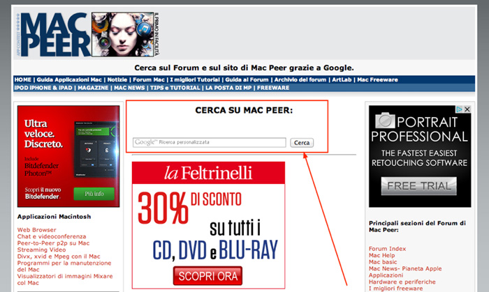 Cerca sul Forunm Mac grazie a Google